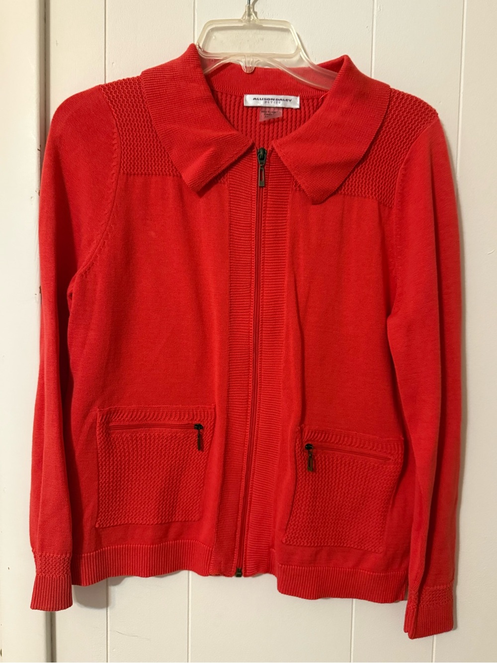 Allison Daley Coral-Red Zip Front Petite